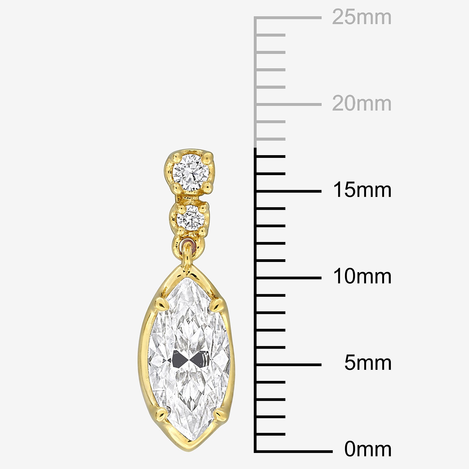 Womens Lab Created White Moissanite 18K Gold Over Silver Drop Earrings