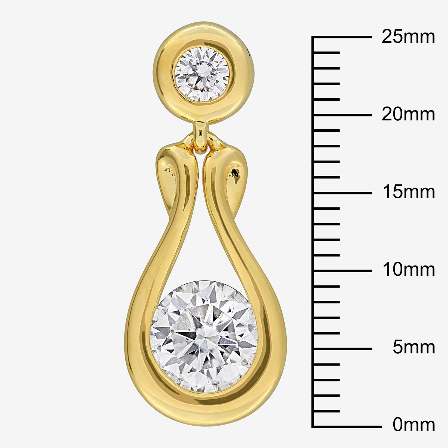 Womens Lab Created White Moissanite 18K Gold Over Silver Drop Earrings