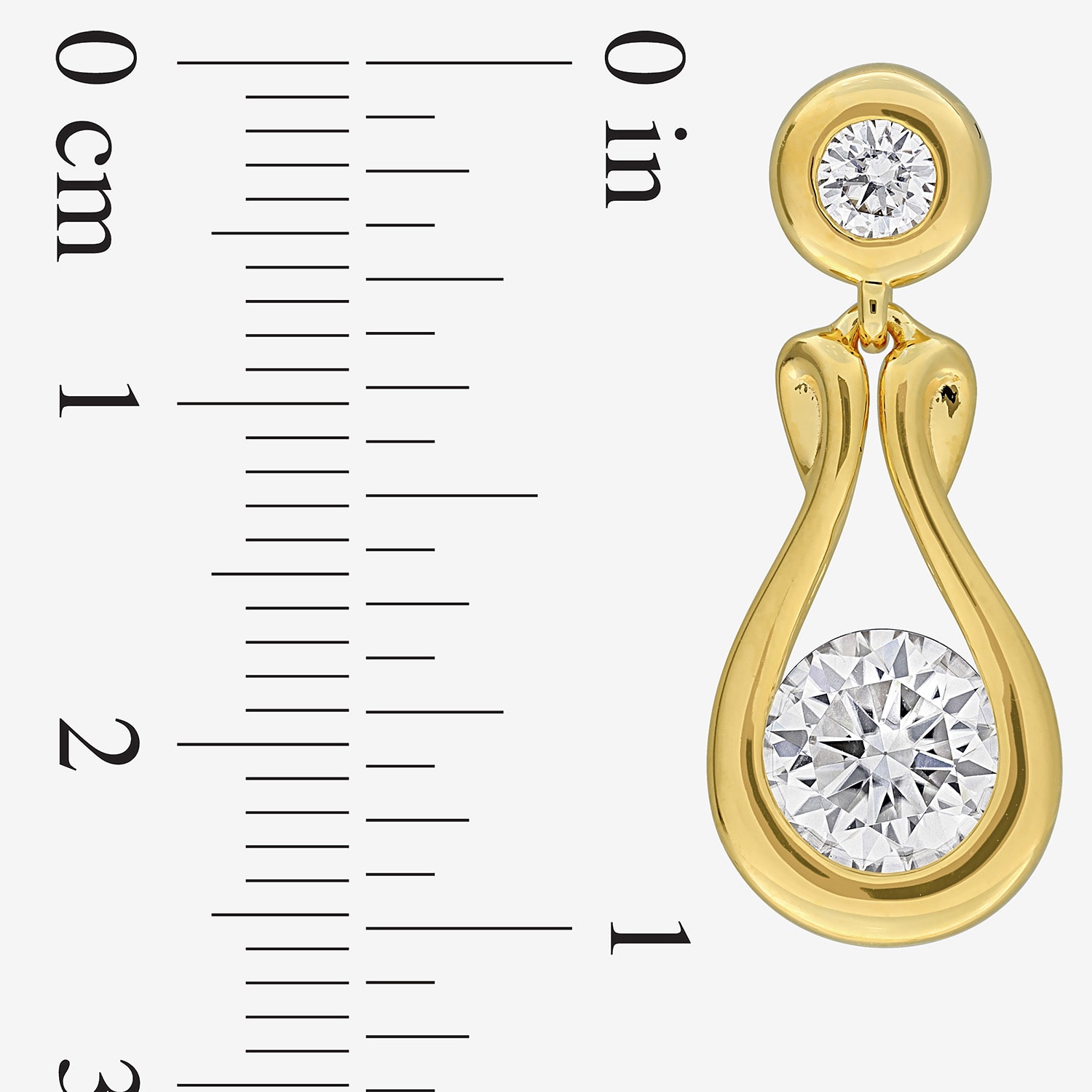 Womens Lab Created White Moissanite 18K Gold Over Silver Drop Earrings