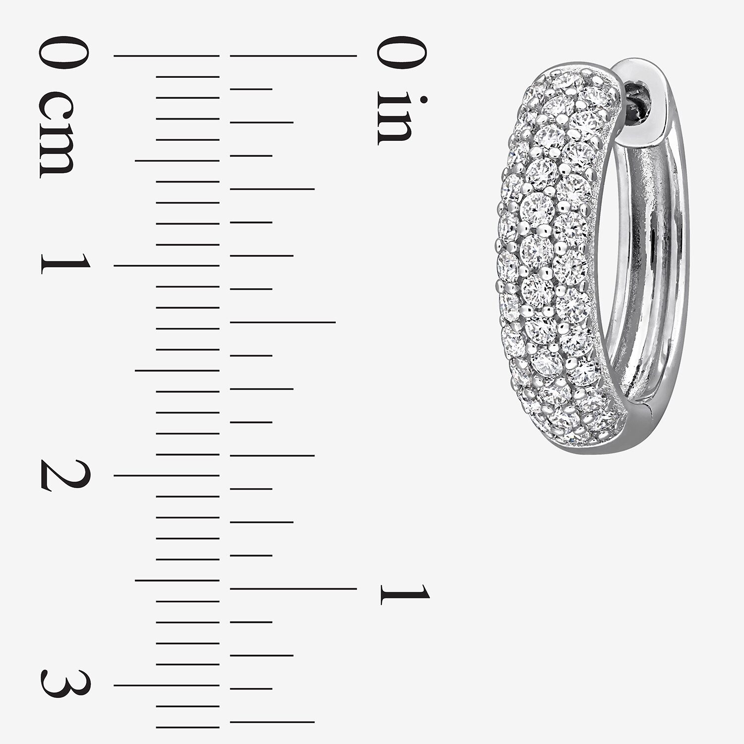 Womens Lab Created White Moissanite Sterling Silver 14mm Hoop Earrings