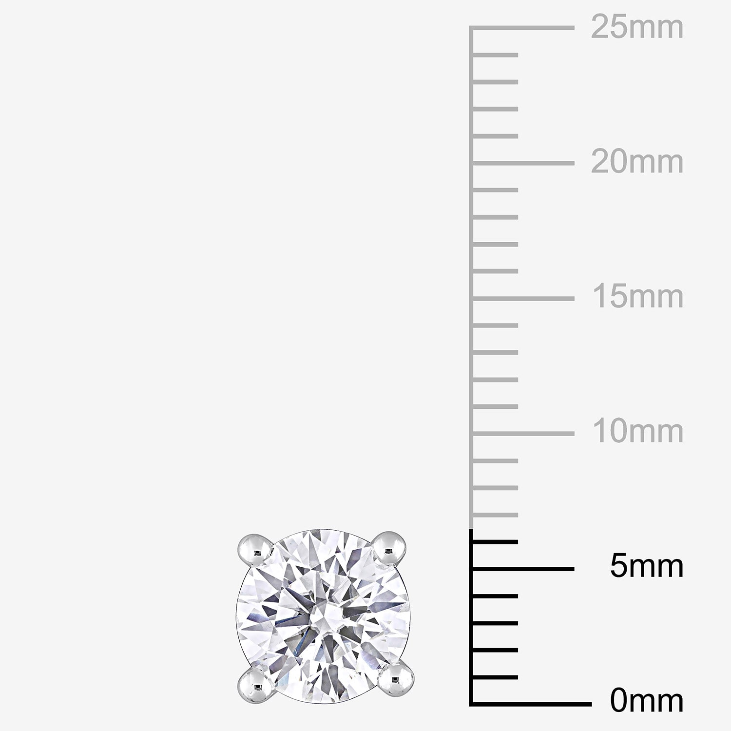 Lab Created White Moissanite Sterling Silver 6.6mm Round Stud Earrings