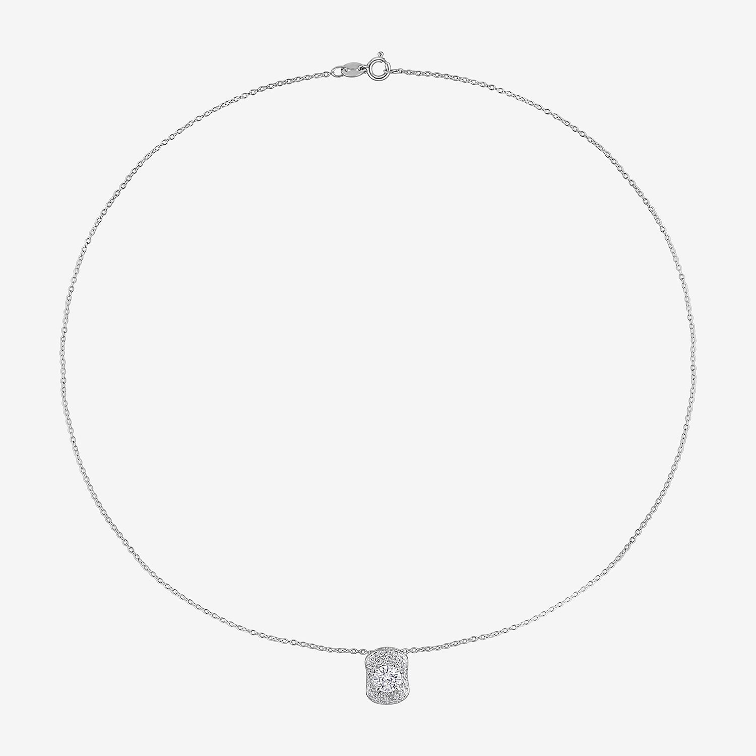 Womens Lab Created White Moissanite Sterling Silver Inch Pendant Necklace