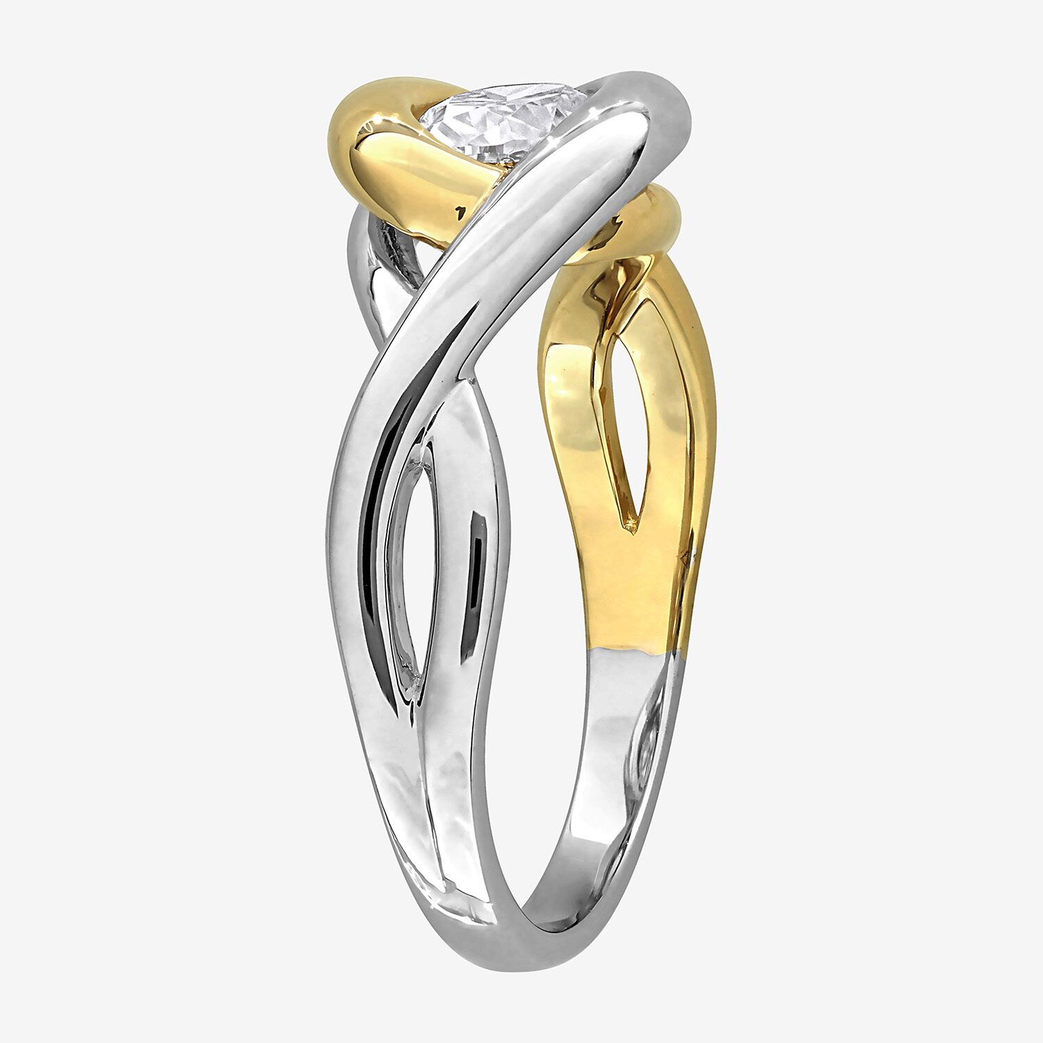 Womens Lab Created White Moissanite Oval Solitaire Cocktail Ring