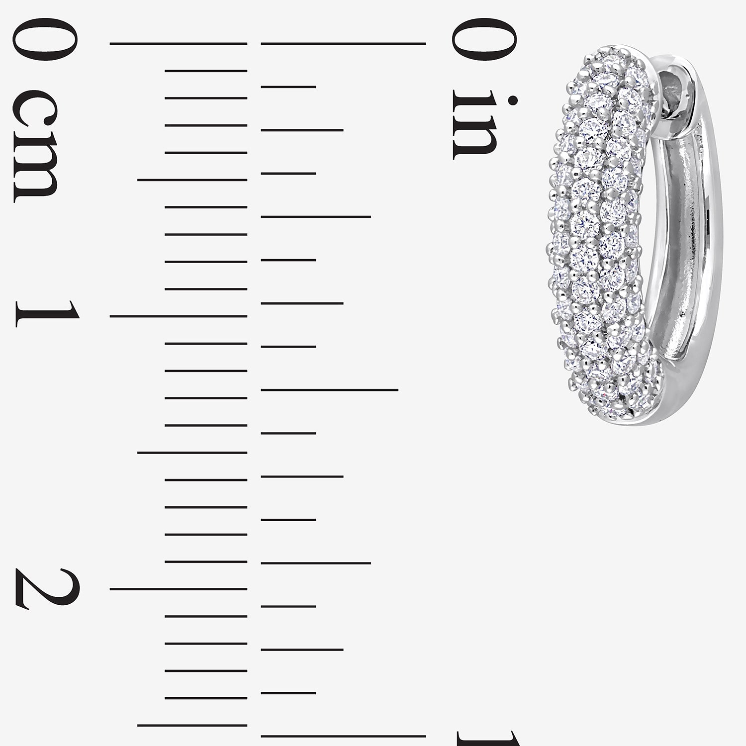 Womens Lab Created White Moissanite Sterling Silver 14mm Hoop Earrings