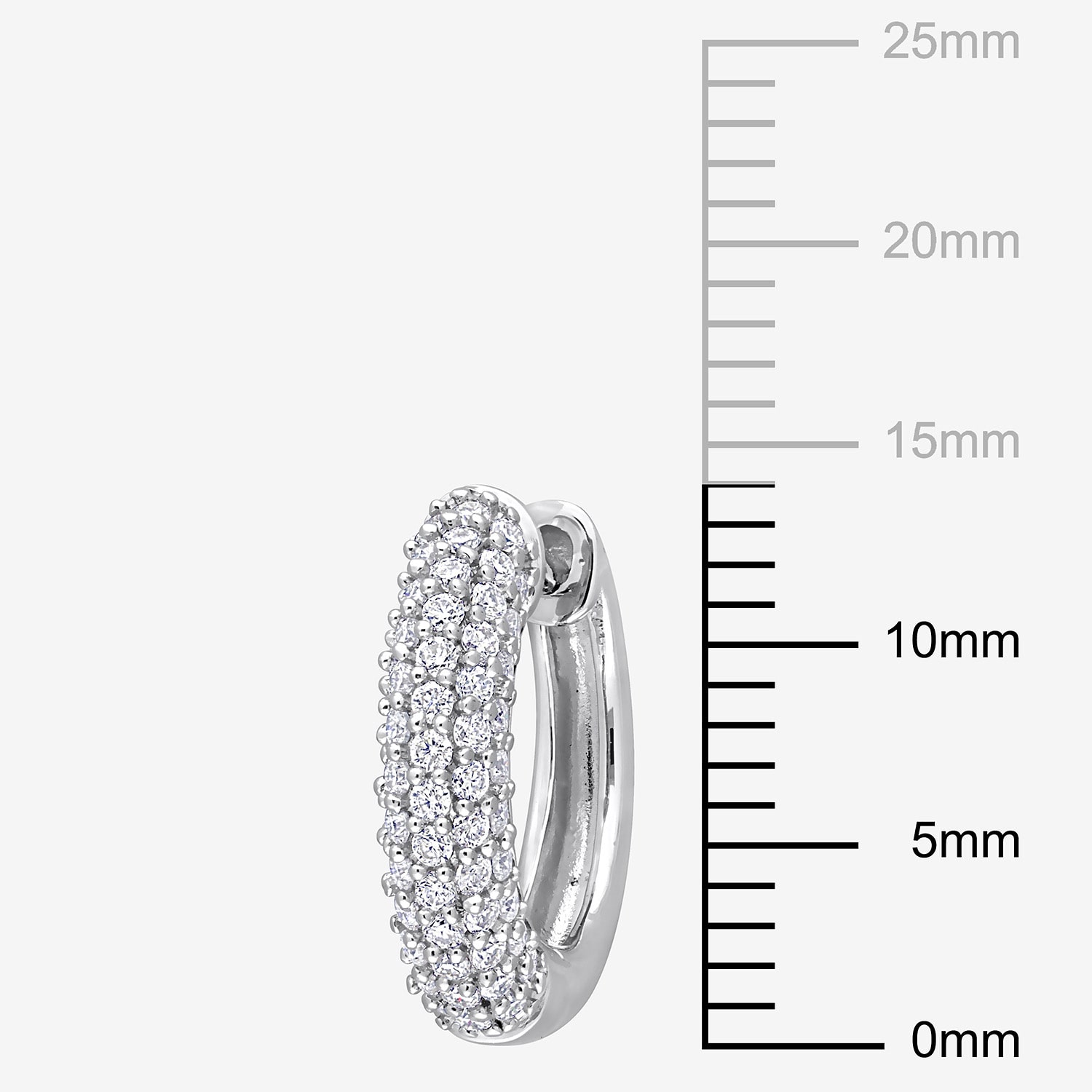 Womens Lab Created White Moissanite Sterling Silver 14mm Hoop Earrings
