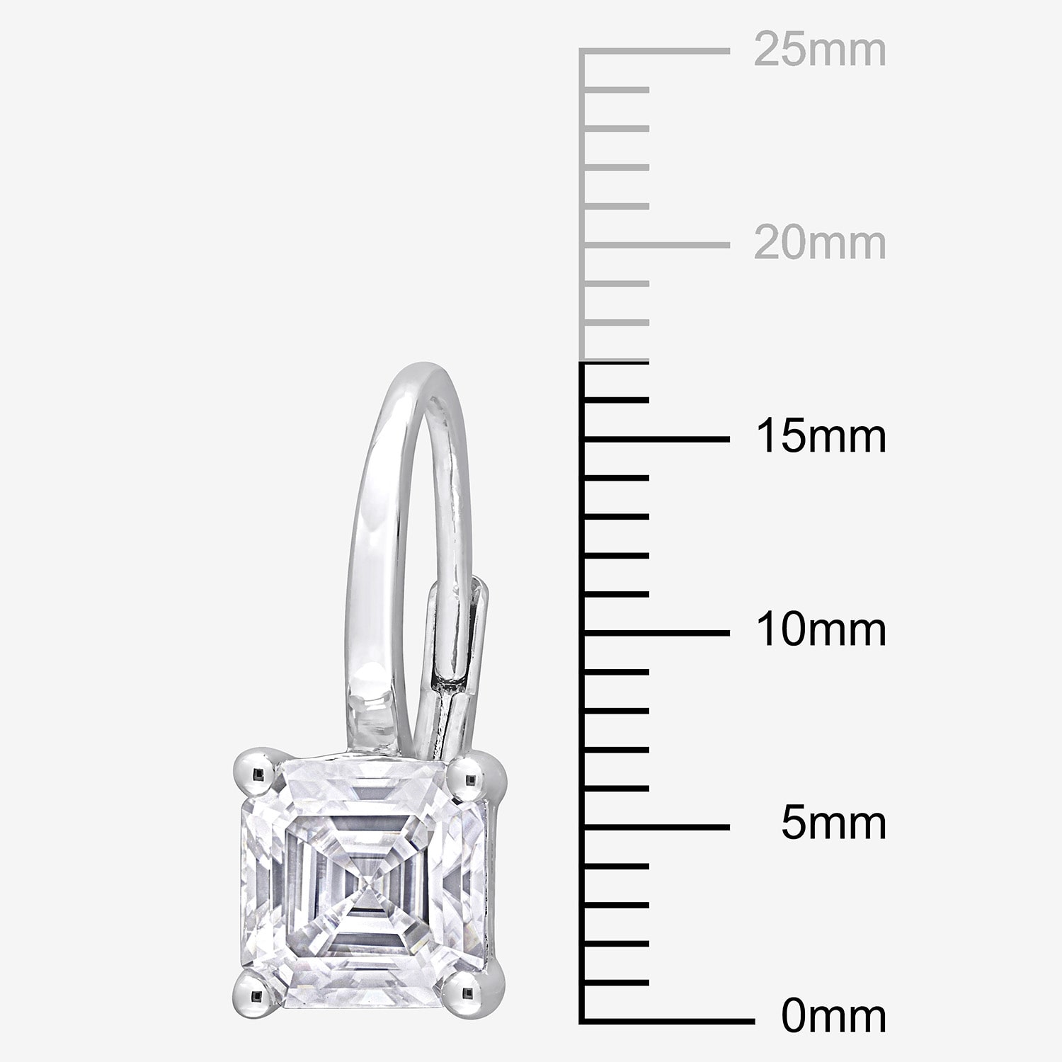 Womens Lab Created White Moissanite Sterling Silver 17mm Hoop Earrings