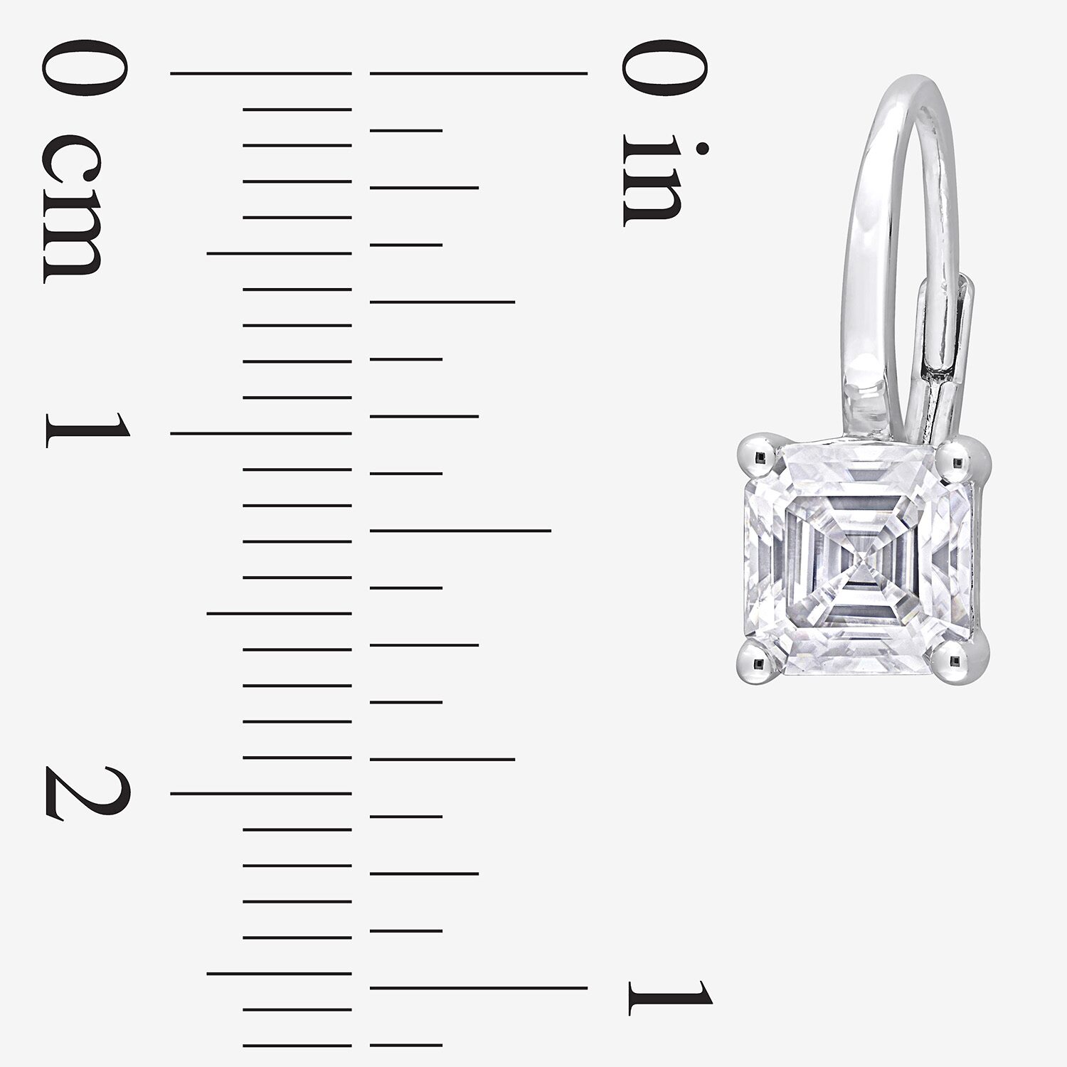 Womens Lab Created White Moissanite Sterling Silver 17mm Hoop Earrings