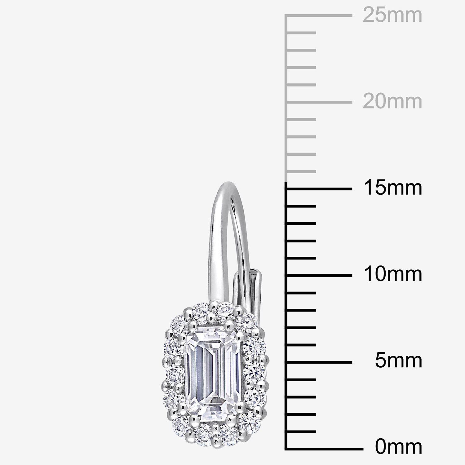 Womens Lab Created White Moissanite Sterling Silver 15.3mm Hoop Earrings
