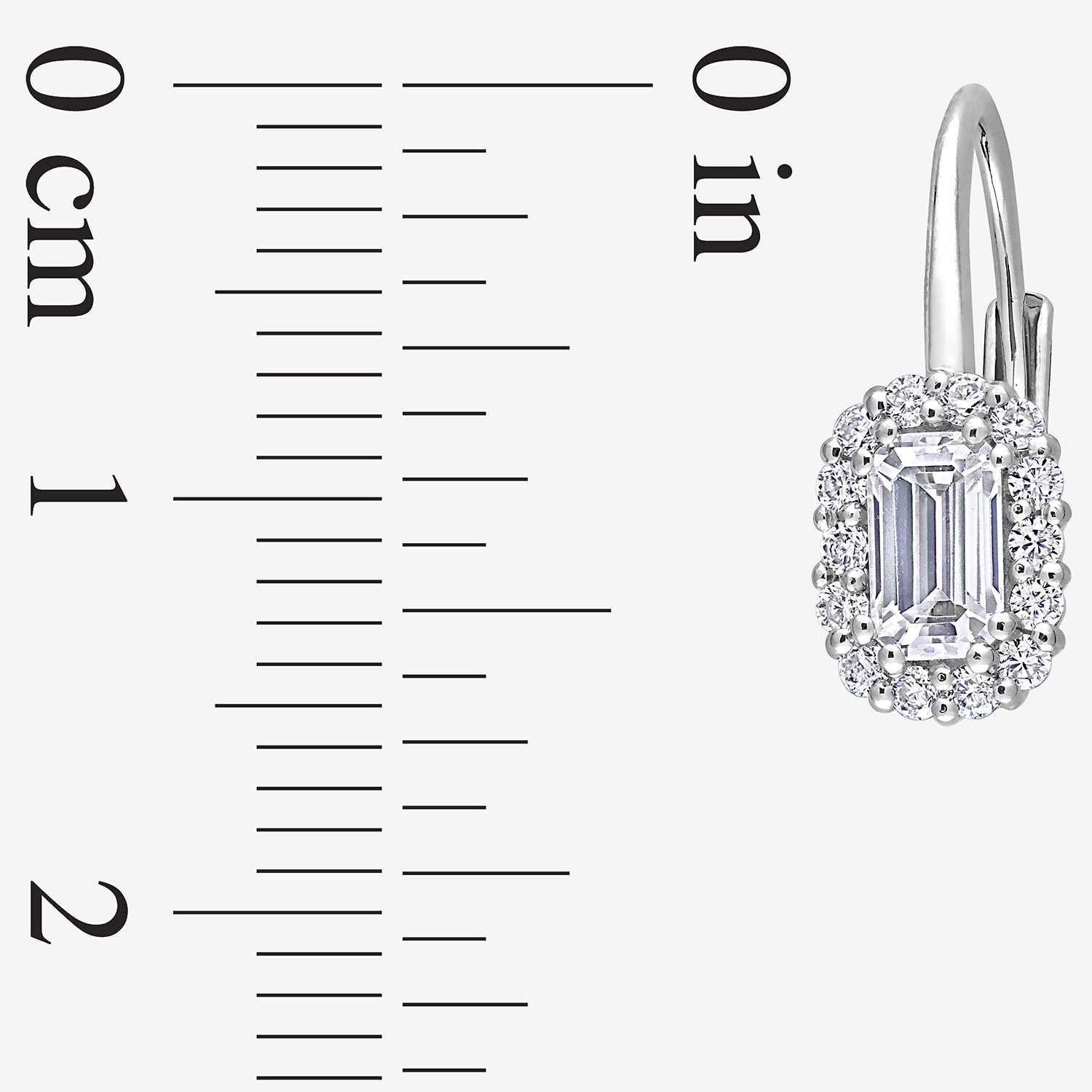 Womens Lab Created White Moissanite Sterling Silver 15.3mm Hoop Earrings