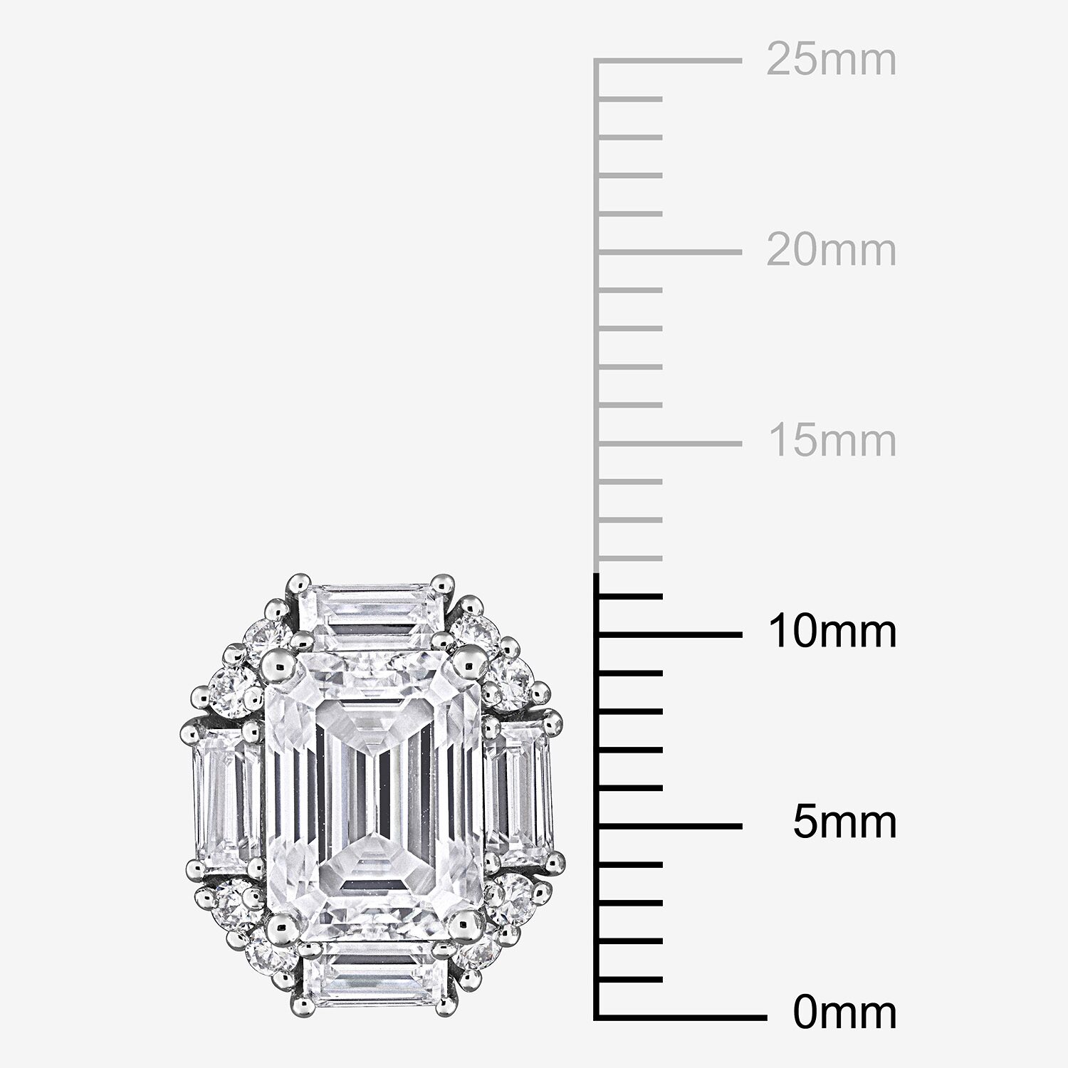 Lab Created White Moissanite Sterling Silver 11.7mm Stud Earrings