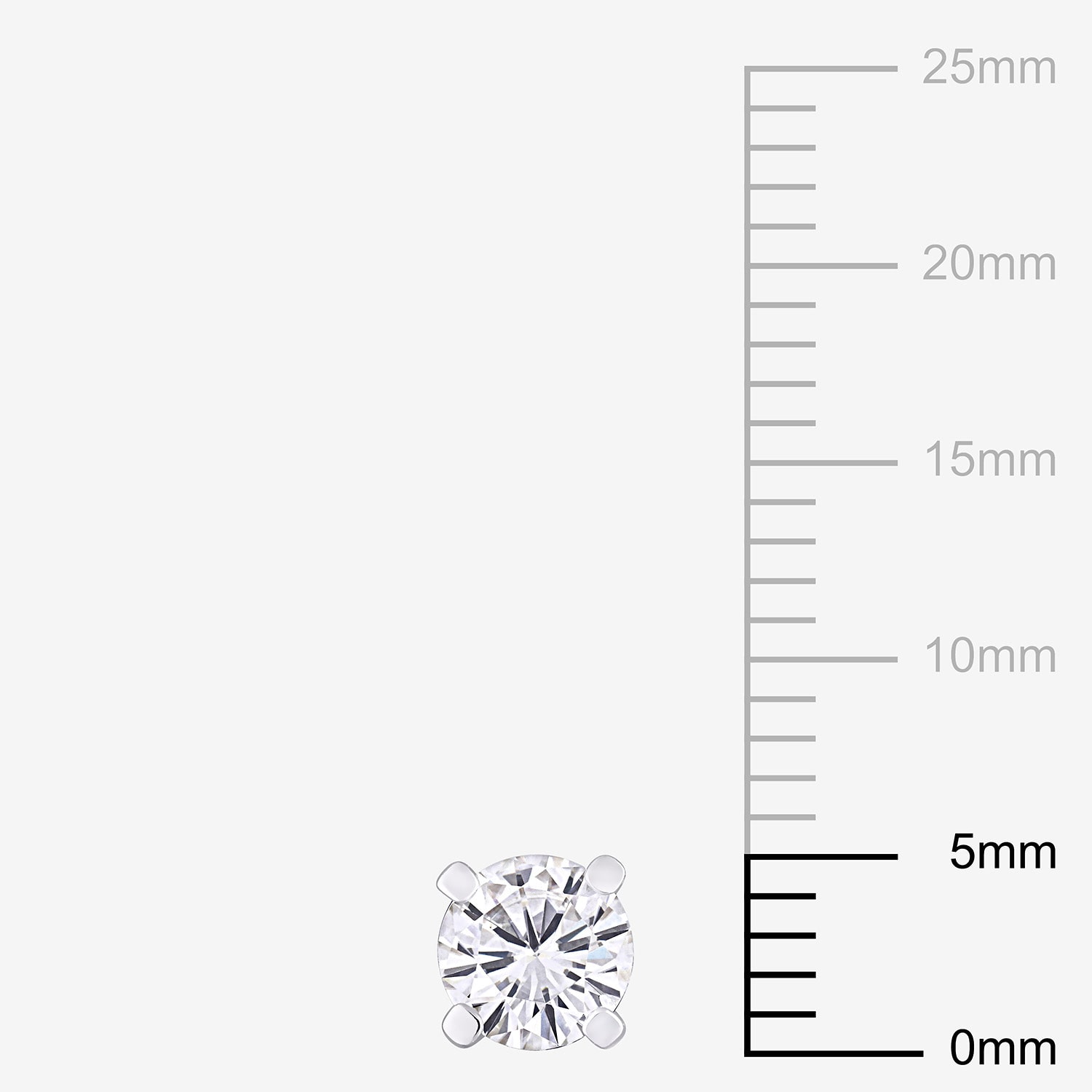 Lab Created White Moissanite Sterling Silver 4.9mm Round Stud Earrings
