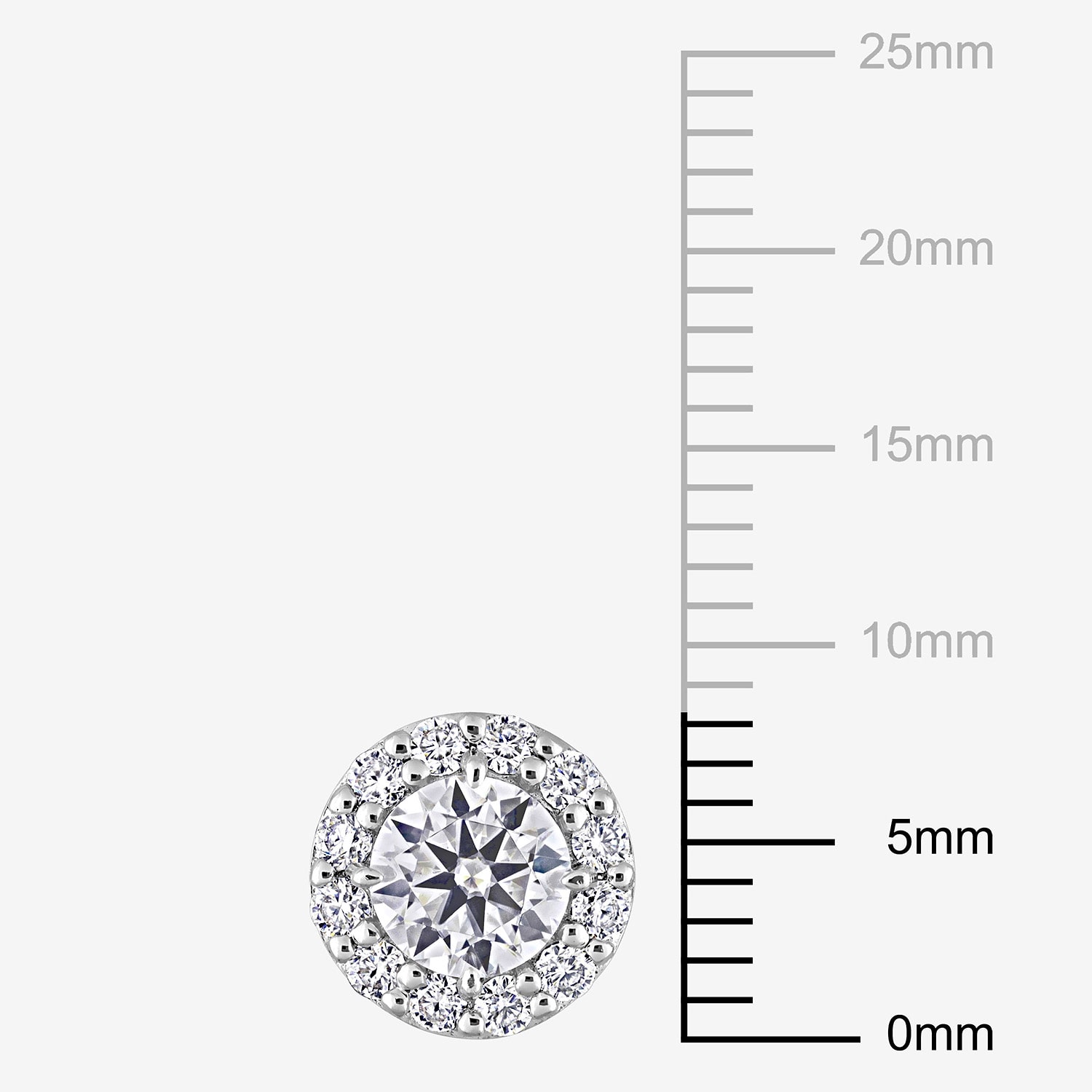 Lab Created White Moissanite Sterling Silver 8.1mm Round Stud Earrings