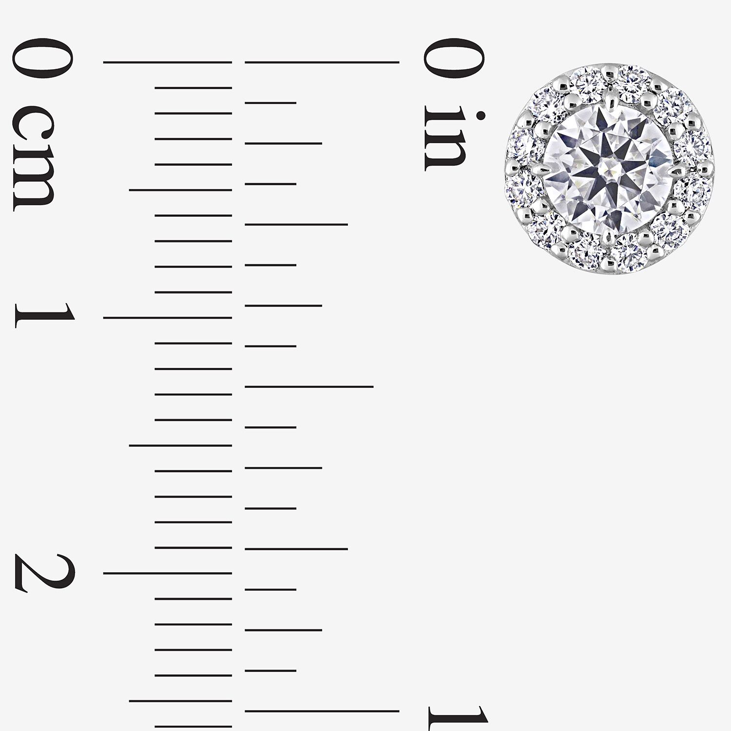 Lab Created White Moissanite Sterling Silver 8.1mm Round Stud Earrings