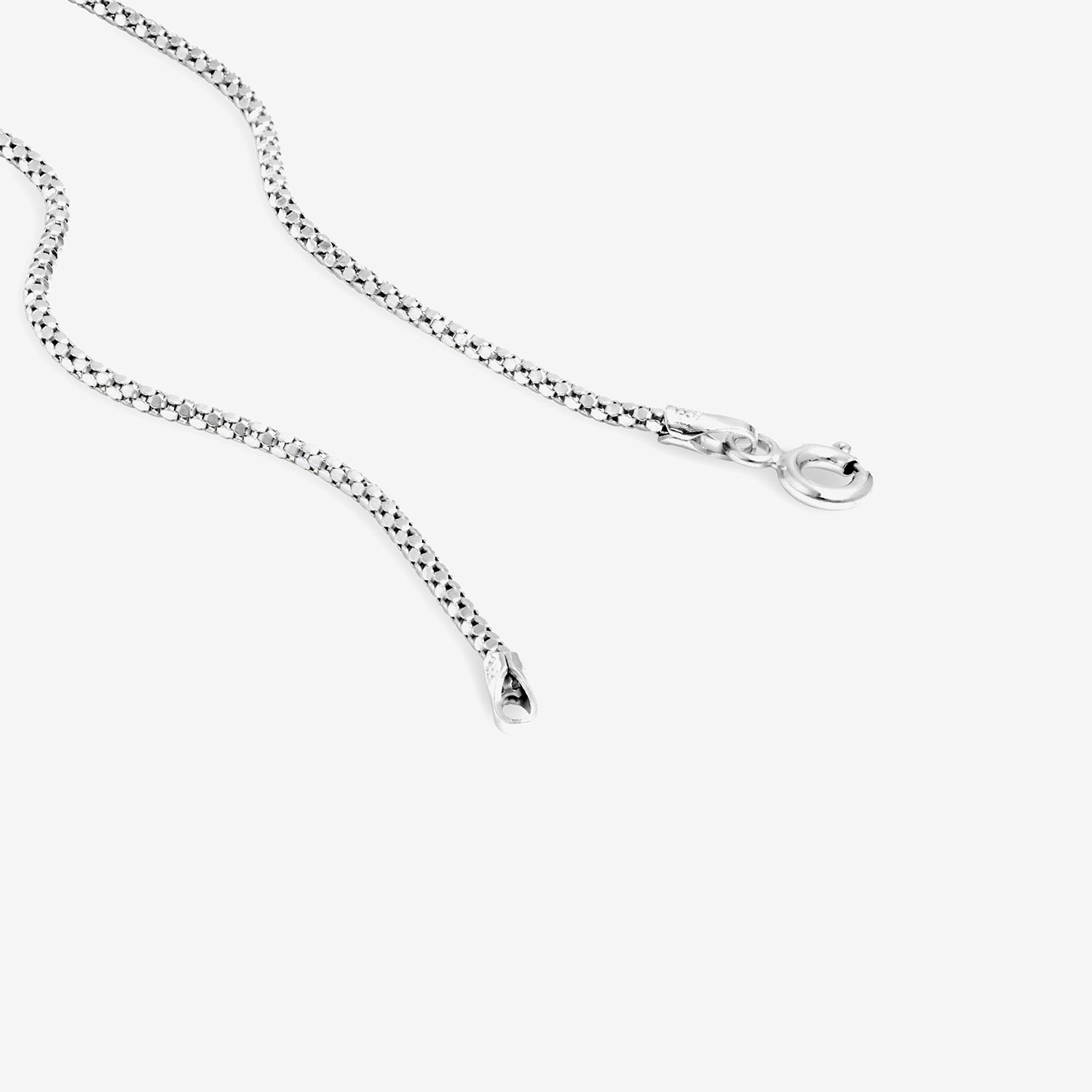 Silver Treasures Made in Italy Womens Sterling Silver 18 Inch Popcorn Chain Necklace