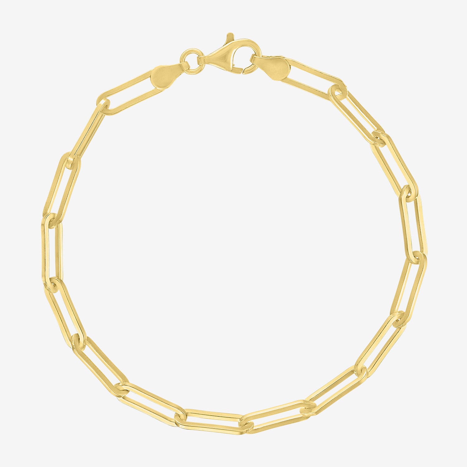 Charmed by Diamond Addiction Womens 14K Gold Over Silver 7.5 Inch Paperclip Chain Bracelet