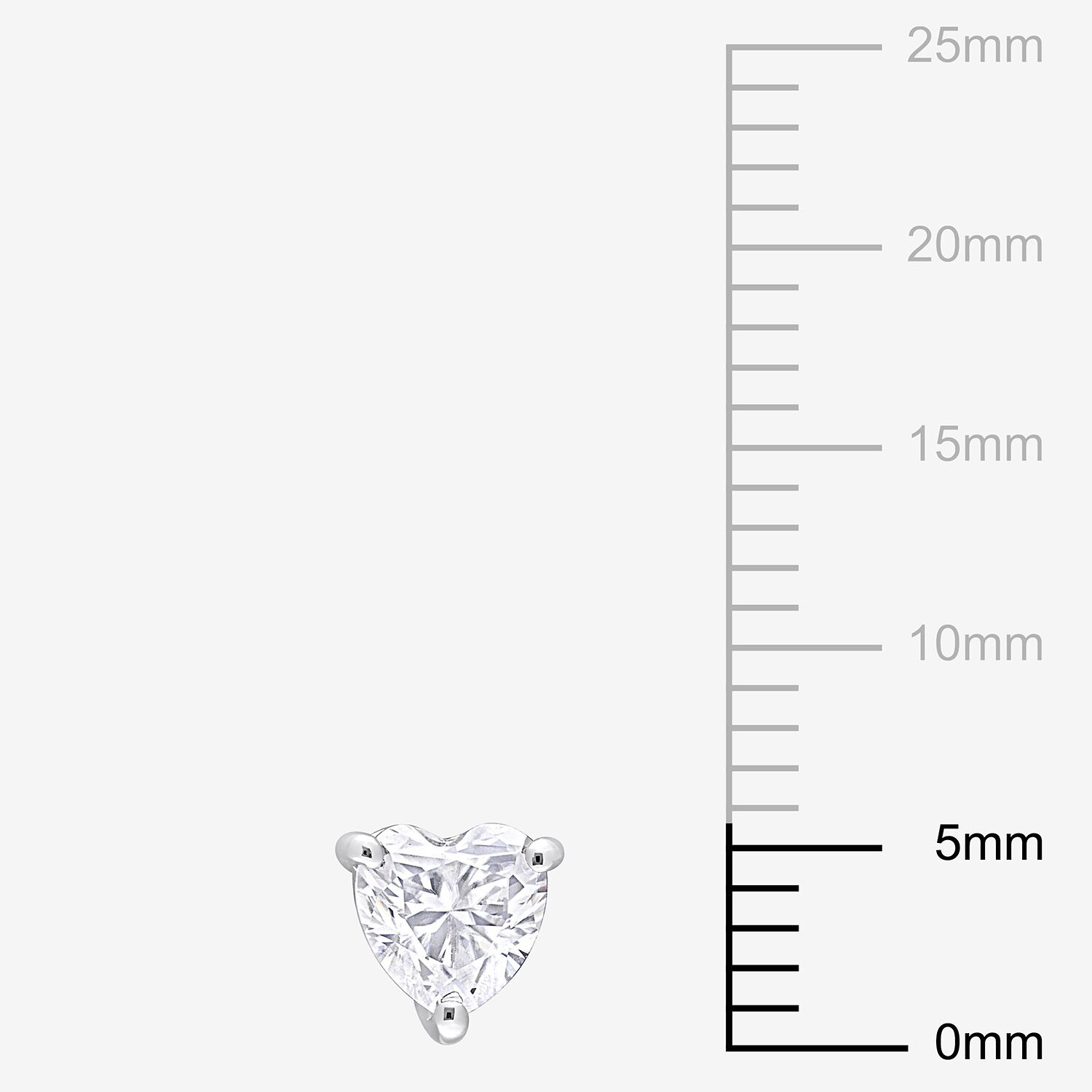 Lab Created White Moissanite Sterling Silver 5.8mm Heart Stud Earrings
