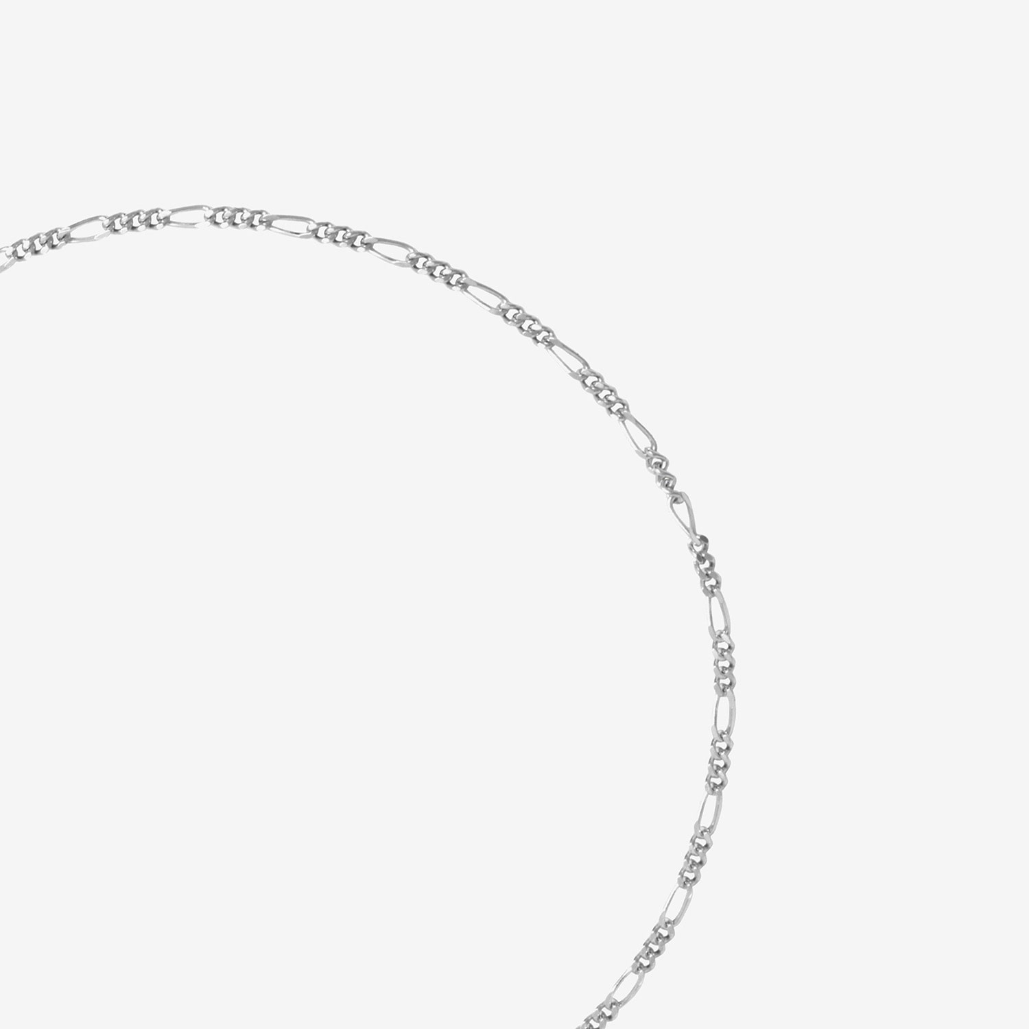 Silver Treasures Made in Italy Womens Sterling Silver Inch Solid Figaro Chain Bracelet