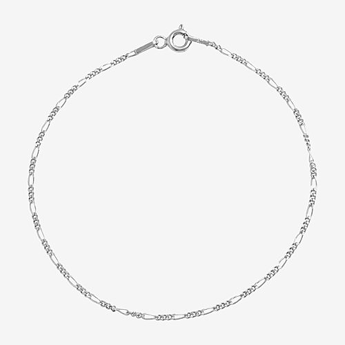 Silver Treasures Made in Italy Womens Sterling Silver 8 Inch Solid Figaro Chain Bracelet, One Size, Silver
