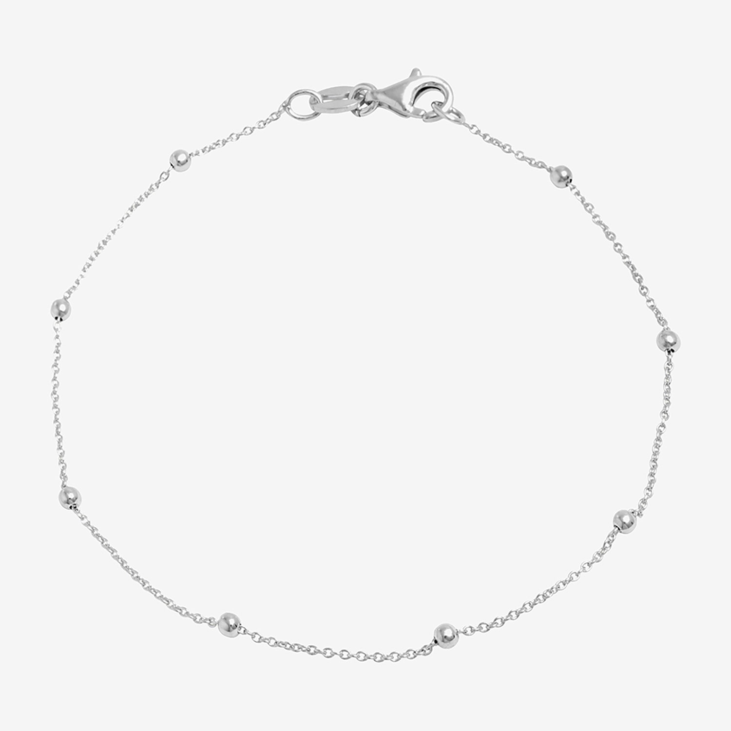 Silver Treasures Made in Italy Womens Sterling Silver 7.25 Inch Solid Link Chain Bracelet