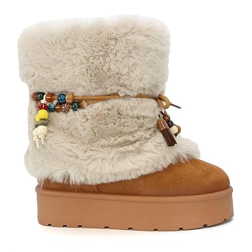 Yoki Womens Owen-120 Slip Resistant Flat Heel Winter Boots In Brown