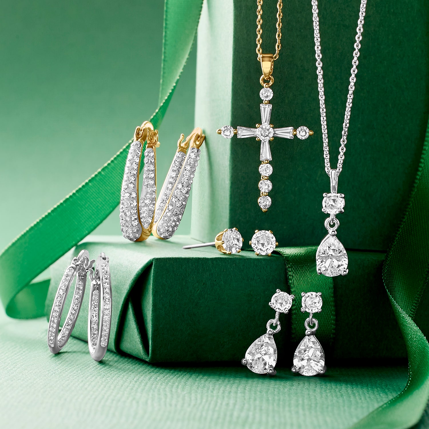Sparkle Allure Womens 6 CT. T.W. Cubic Zirconia Pure Silver Over Brass 2-pc. Jewelry Set