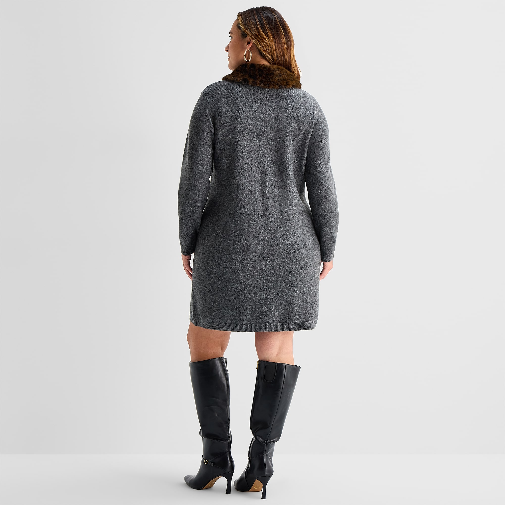 MSK Womens Plus Long Sleeve Sweater Dress