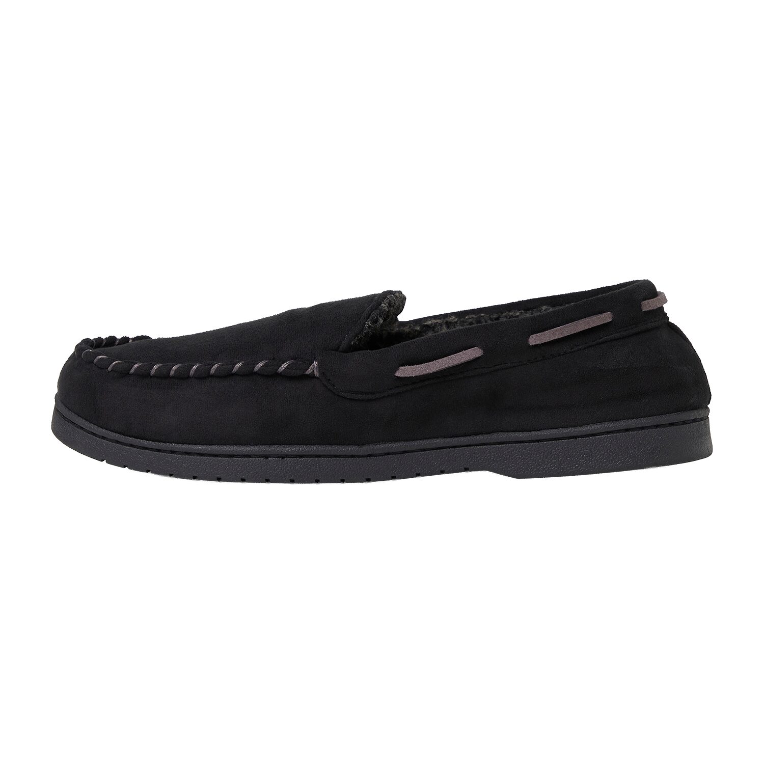 Dearfoams Keaton Perforated Microfiber Suede Moc W Whipstitch Mens Moccasin Slippers