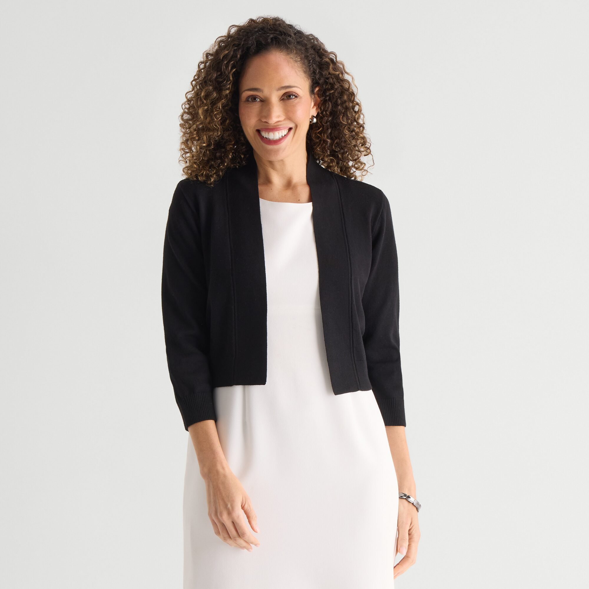 Perceptions Womens 3/4 Sleeve Shrug