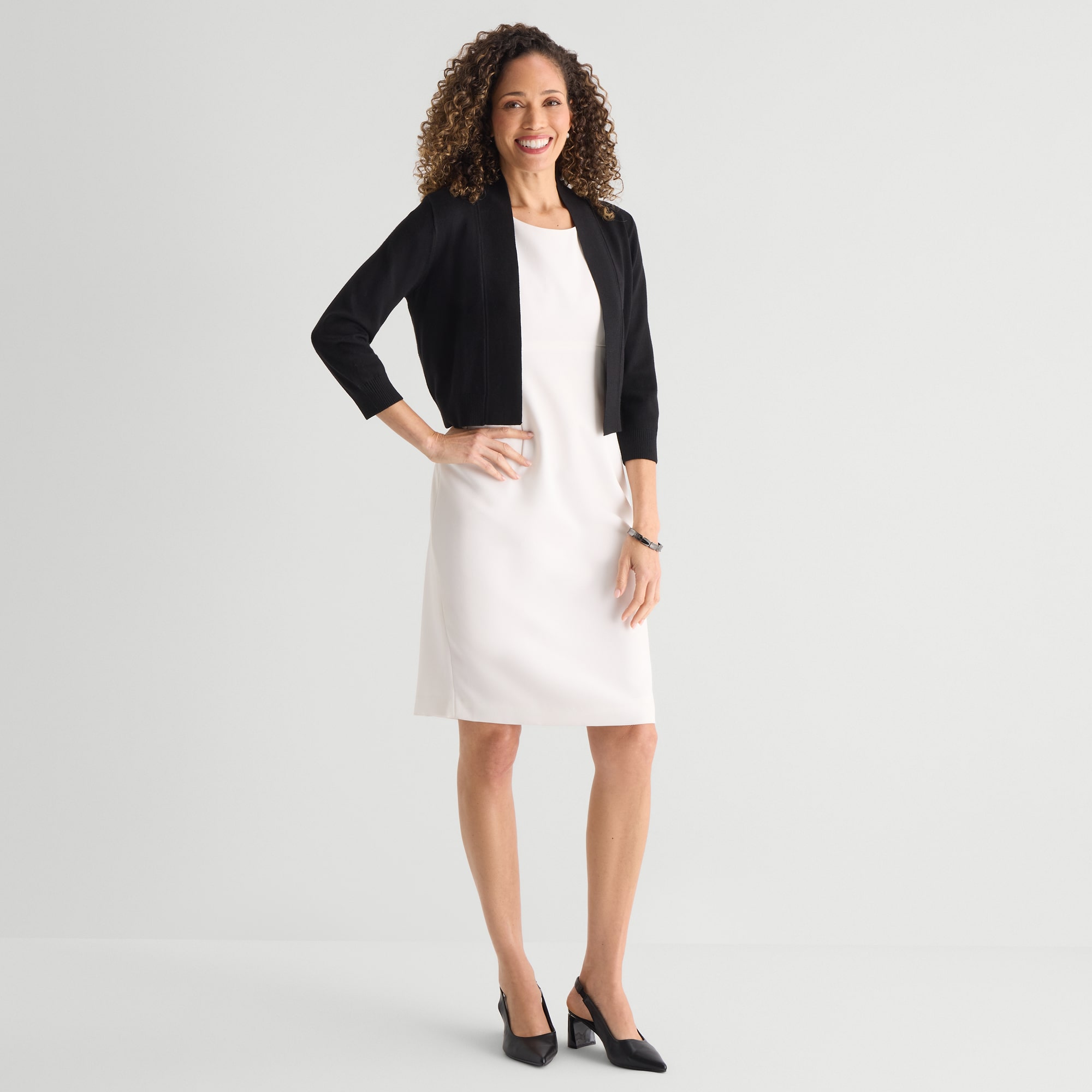 Perceptions Womens 3/4 Sleeve Shrug