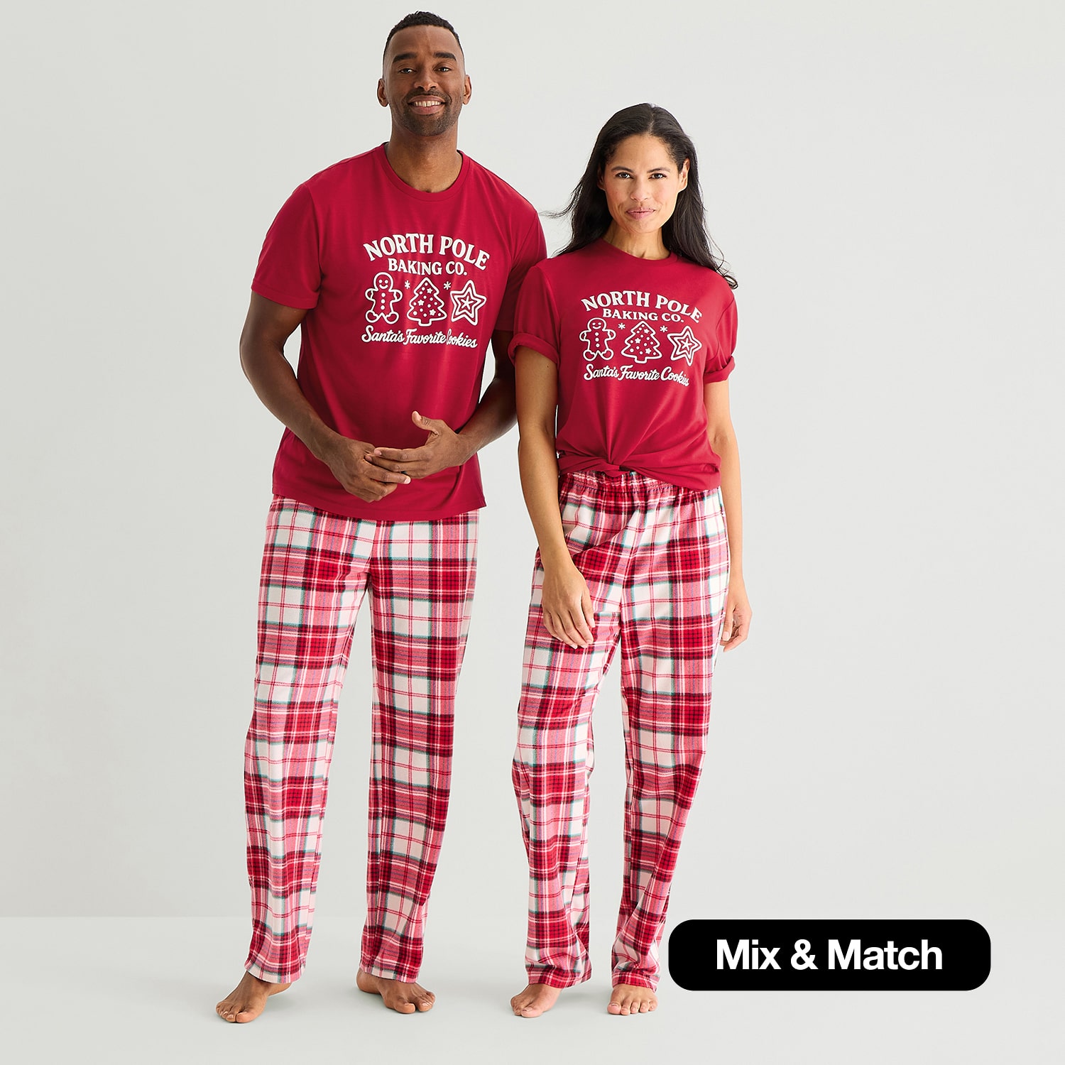 North Pole Trading Co. Mix & Match Unisex Adult Crew Neck Short Sleeve Matching Family Pajama Top