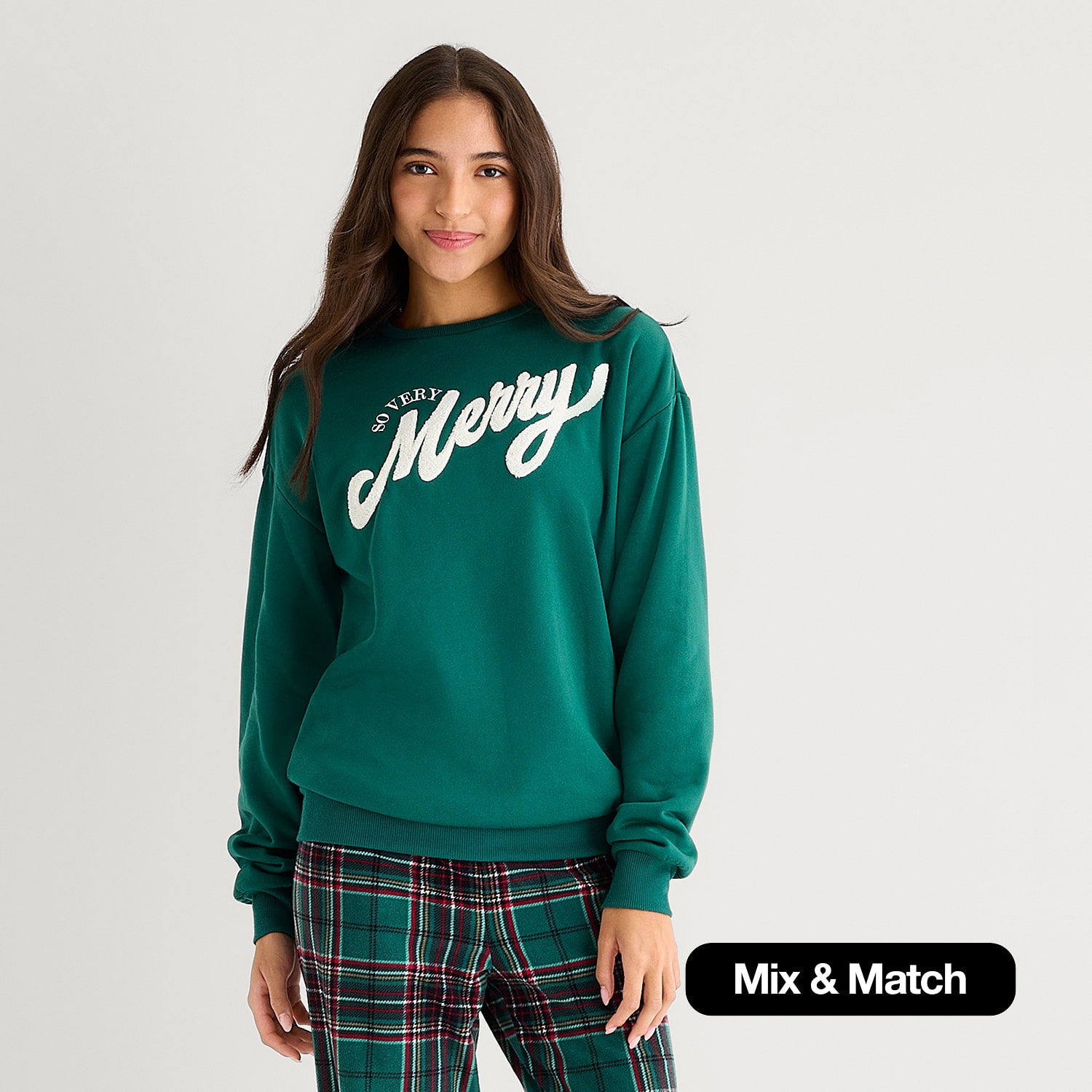 North Pole Trading Co. Mix & Match Unisex Adult Fleece Crew Neck Long Sleeve Matching Family Pajama Top
