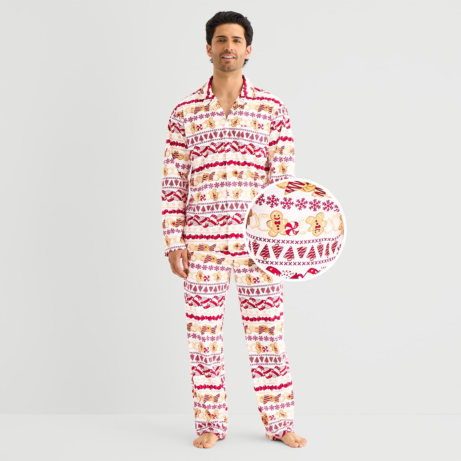 North Pole Trading Co. Mens Fleece Long Sleeve 2-pc. Matching Family Pajama Set