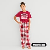 North Pole Trading Co. Mix & Match Little & Big Kid Unisex Crew Neck Short Sleeve Matching Family Pajama Top