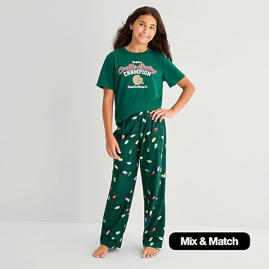 North Pole Trading Co. Mix & Match Little & Big Kid Unisex Fleece Matching Family Pajama Pants