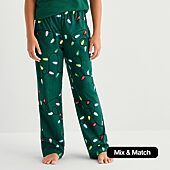 North Pole Trading Co. Mix & Match Little & Big Kid Unisex Fleece Matching Family Pajama Pants