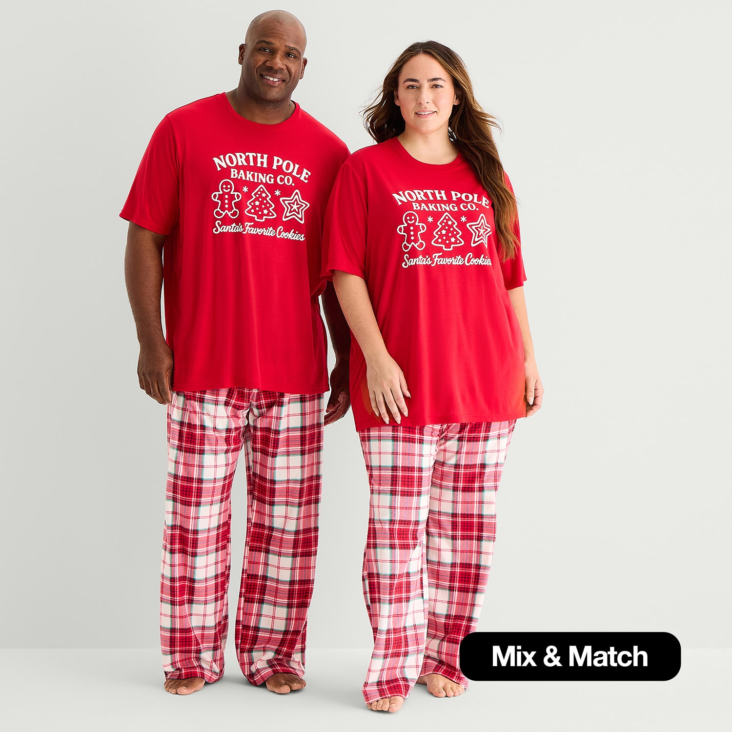 North Pole Trading Co. Mix & Match Unisex Adult Crew Neck Short Sleeve Matching Family Plus Pajama Top