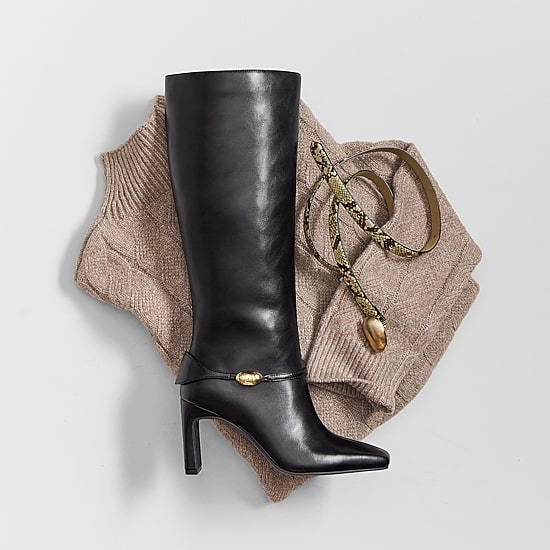 Liz Claiborne Womens Dyce Block Heel Dress Boots