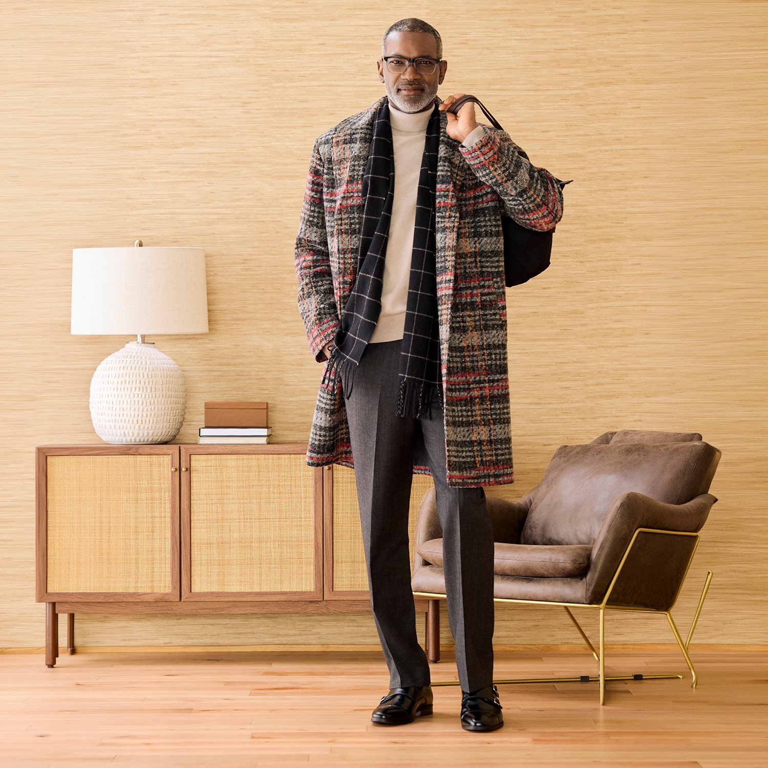 Stafford Mens Classic Grid Scarf