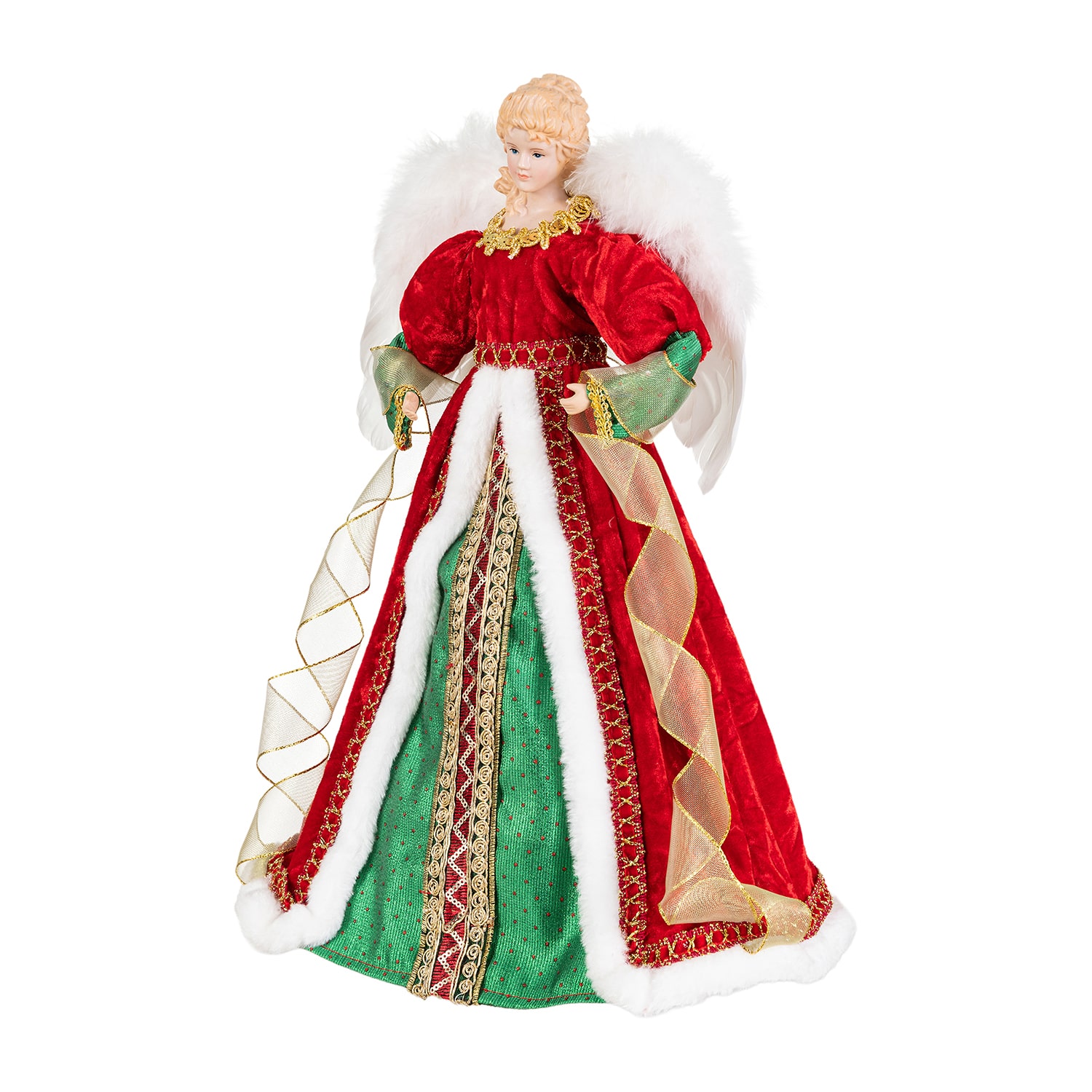 Glitzhome 18" Faux Traditional Angel Christmas Tabletop Decor