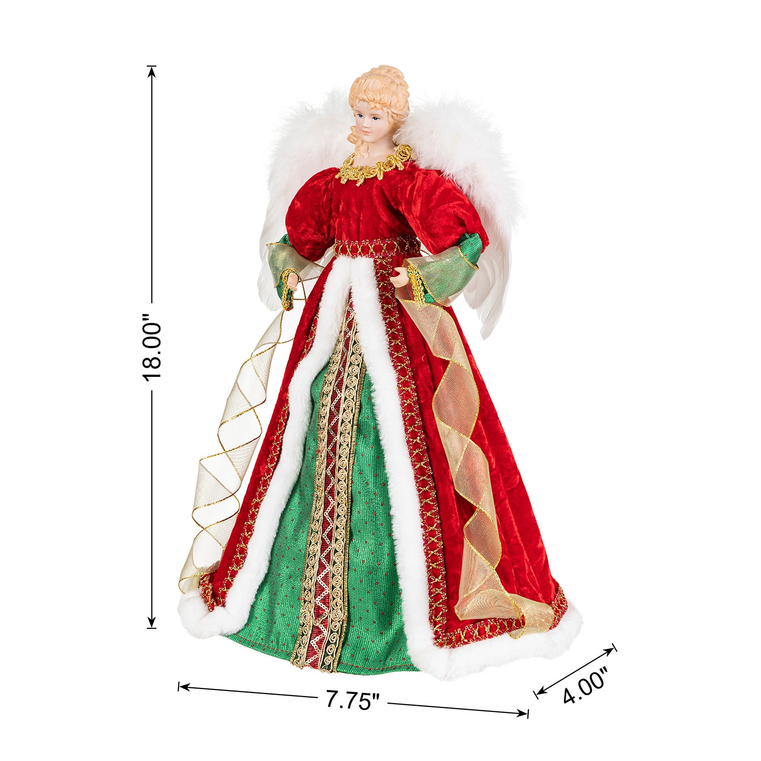 Glitzhome 18" Faux Traditional Angel Christmas Tabletop Decor