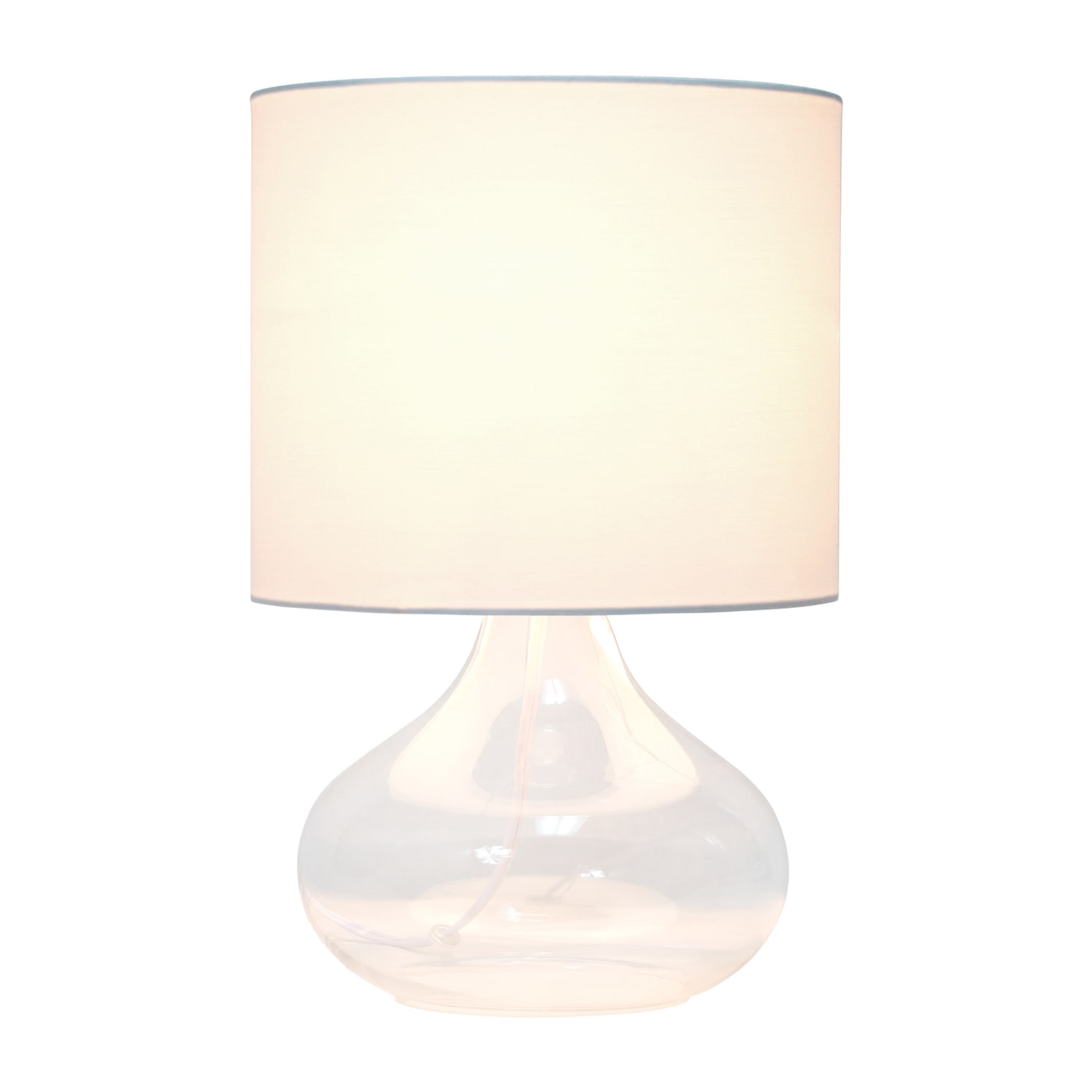 JAC Styles Ryley 14" Clear Glass Fabric Table Lamp
