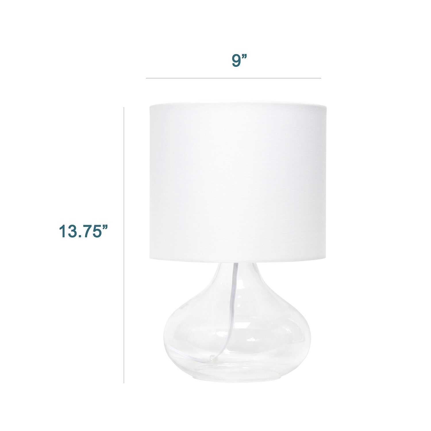 JAC Styles Ryley 14" Clear Glass Fabric Table Lamp