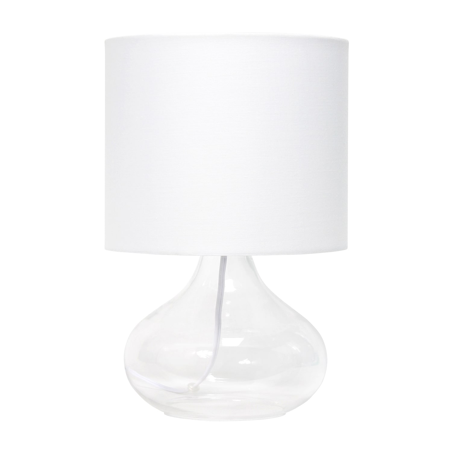 JAC Styles Ryley 14" Clear Glass Fabric Table Lamp