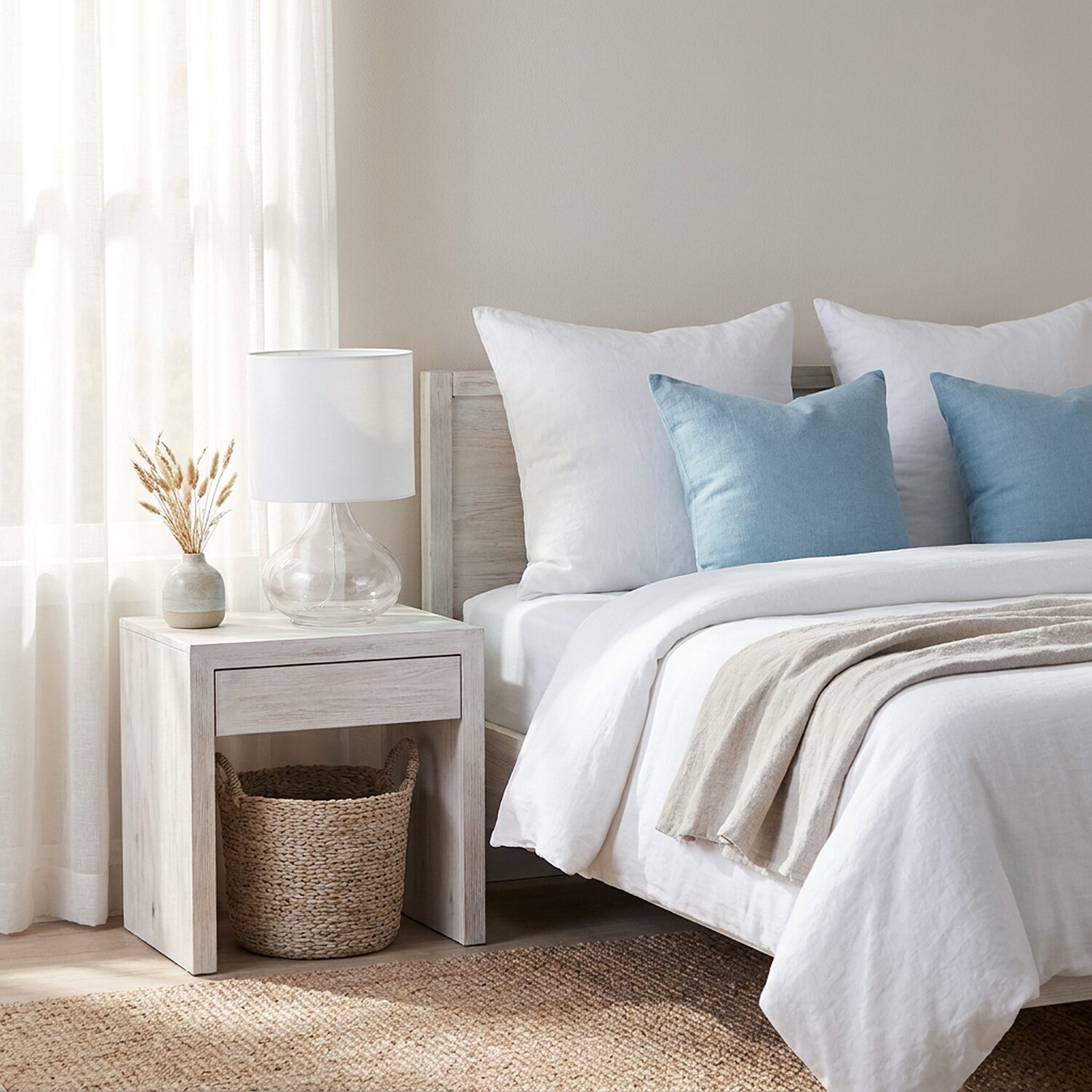 JAC Styles Ryley 14" Clear Glass Fabric Table Lamp