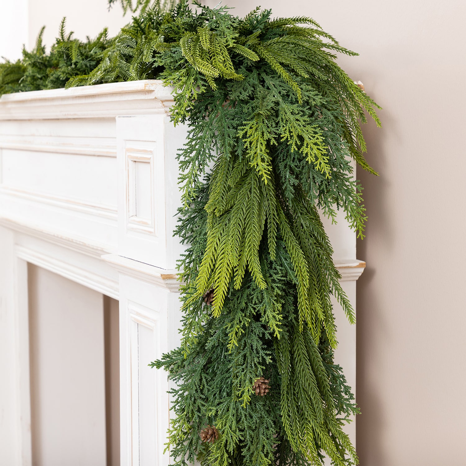 Glitzhome 6ft Greenery Mixed Pe Dripping 2-pc. Wreath