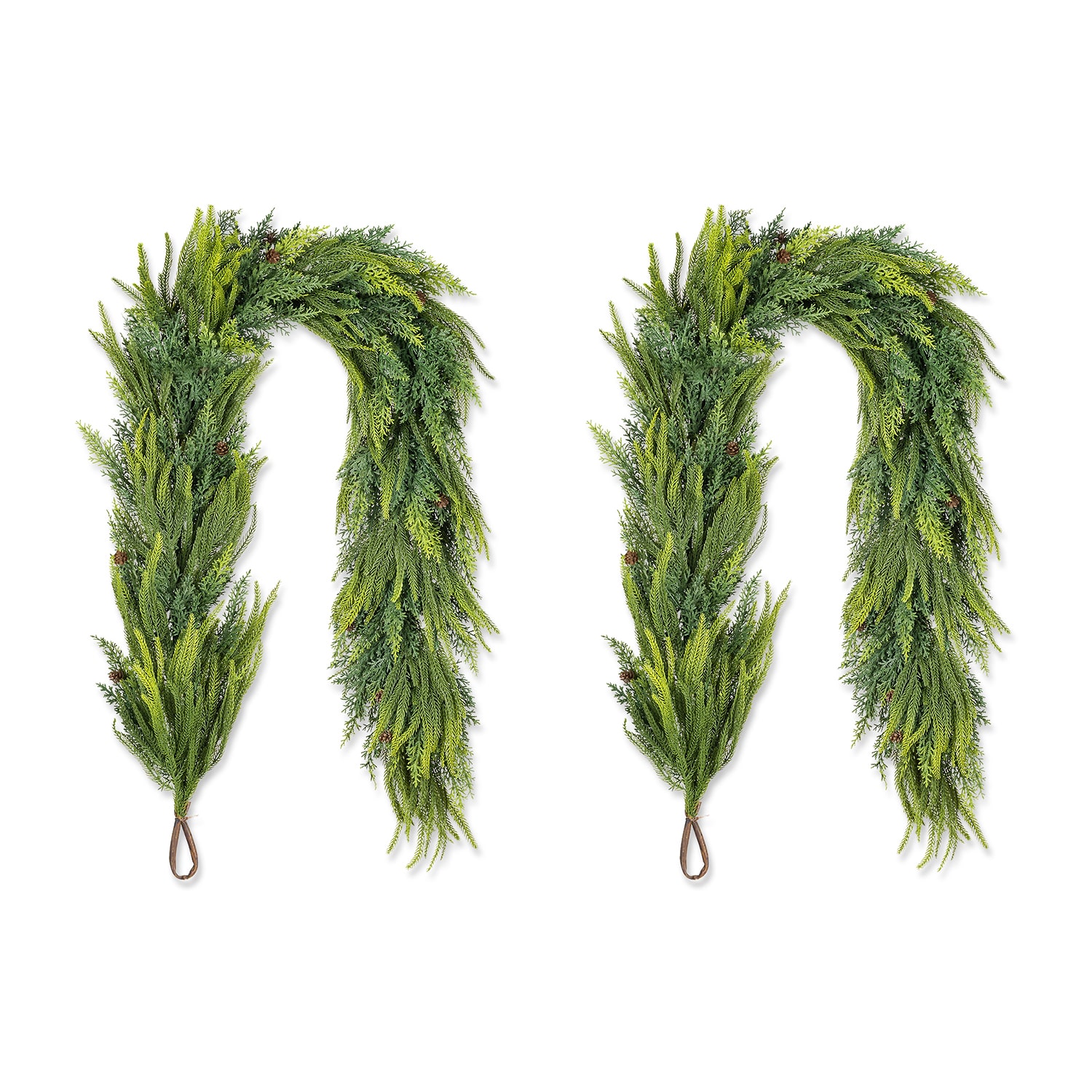 Glitzhome 6ft Greenery Mixed Pe Dripping 2-pc. Wreath