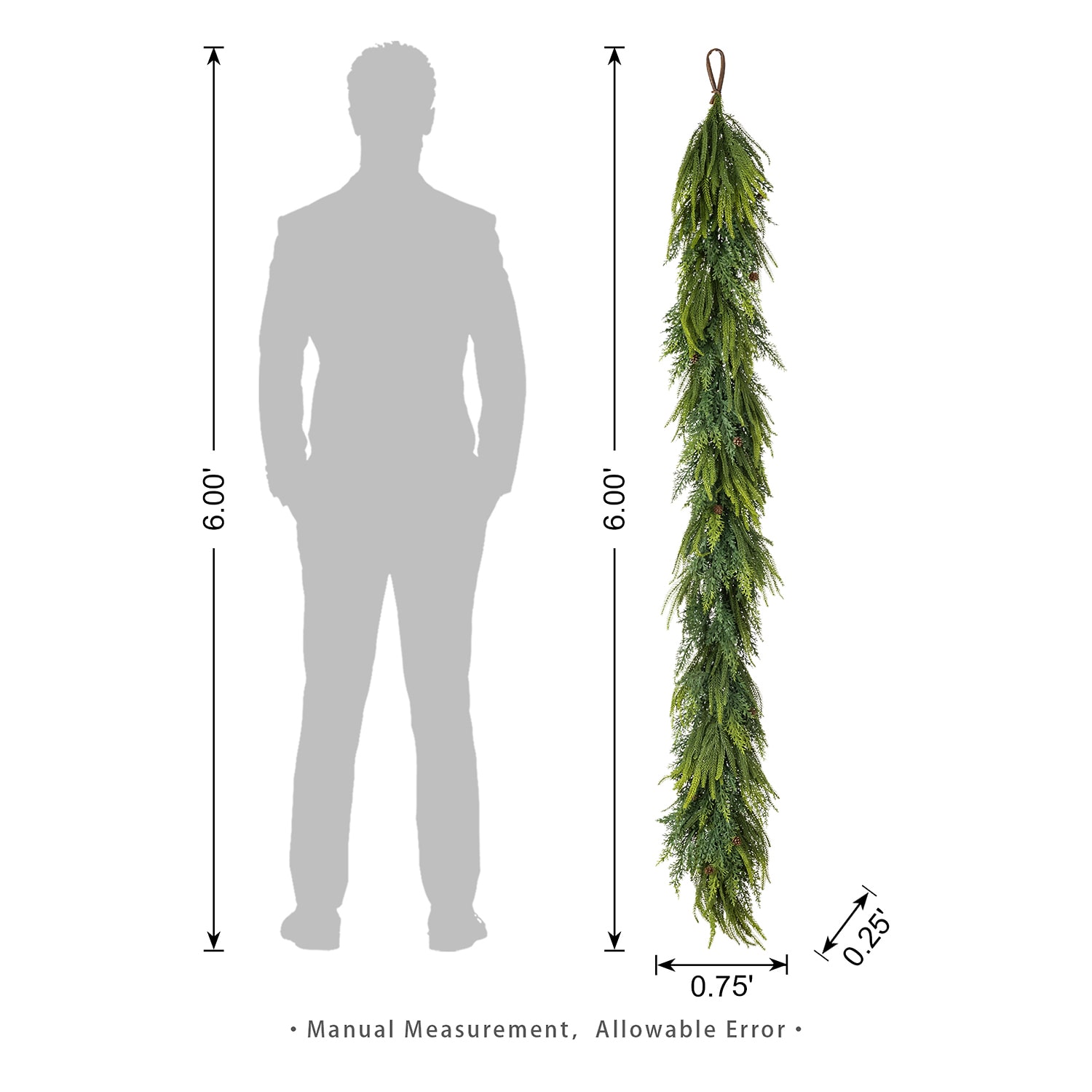 Glitzhome 6ft Greenery Mixed Pe Dripping 2-pc. Wreath