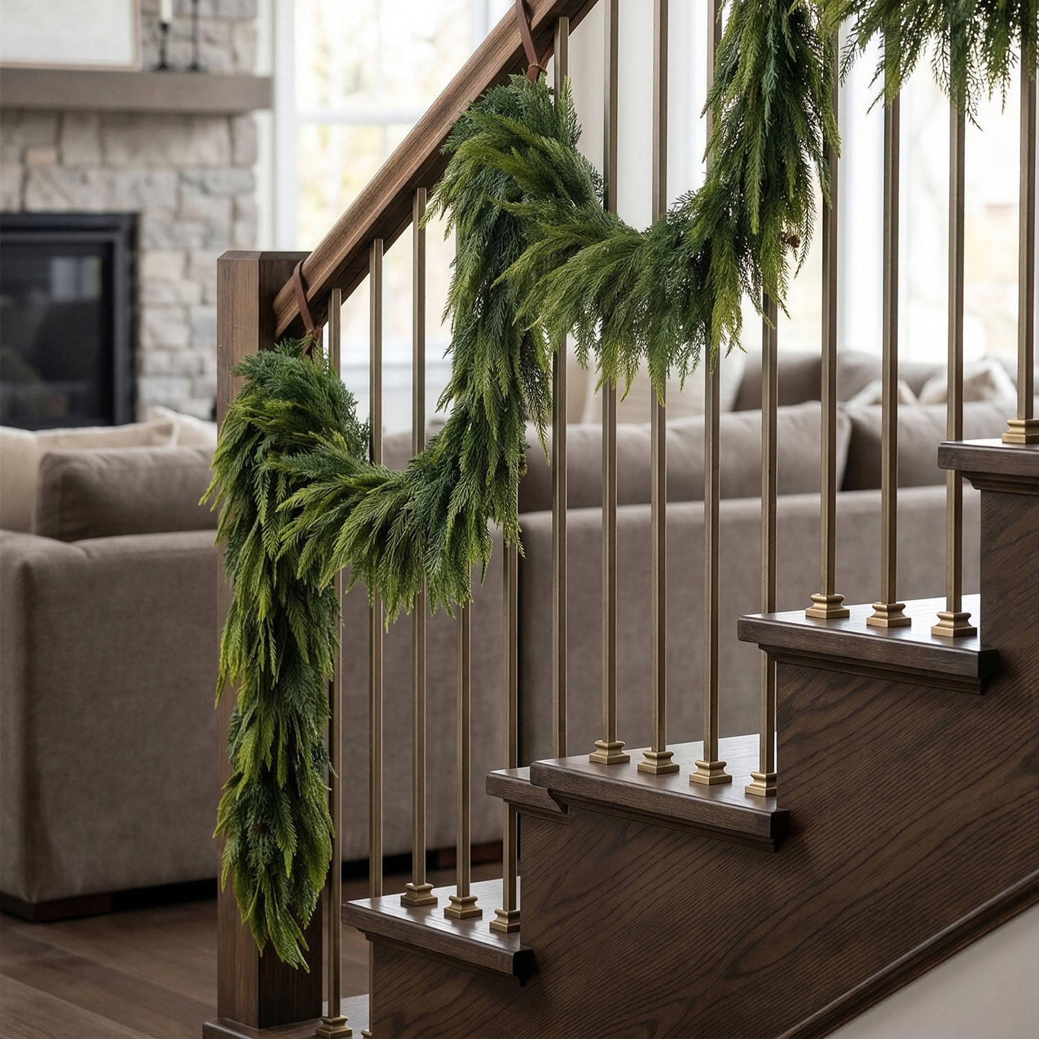 Glitzhome 6ft Greenery Mixed Pe Dripping 2-pc. Wreath