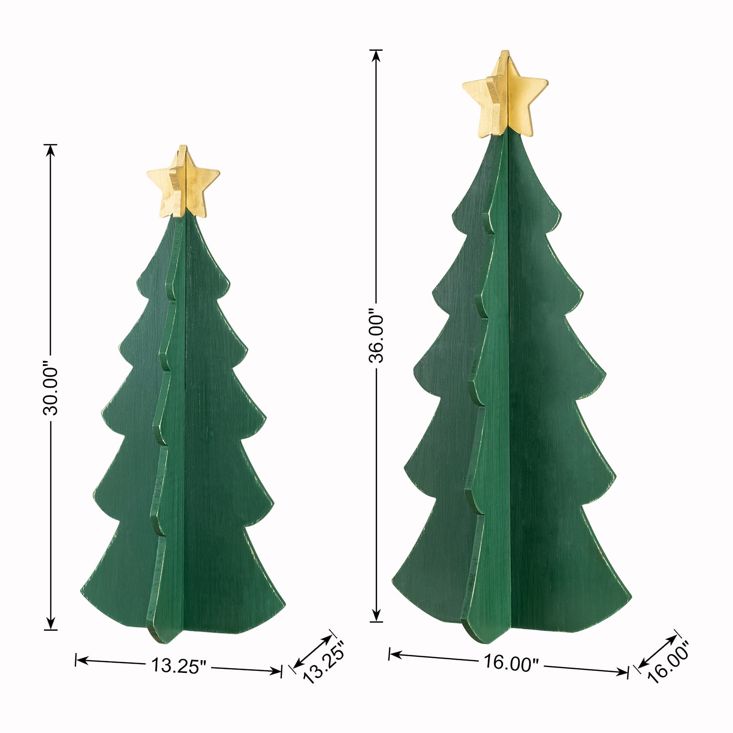 Glitzhome 36" Wood Interlocking Trees Christmas Porch Sign