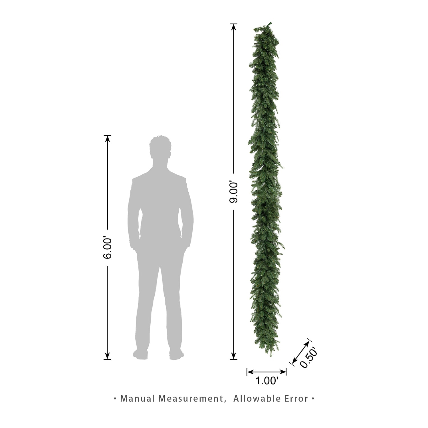 Glitzhome 9ft Pre-Lit Greenery Pine Pre-Lit Wreath